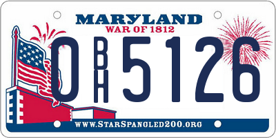 MD license plate 0BH5126