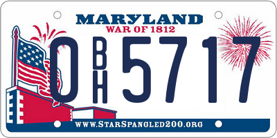 MD license plate 0BH5717