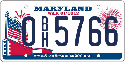 MD license plate 0BH5766