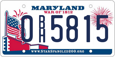 MD license plate 0BH5815