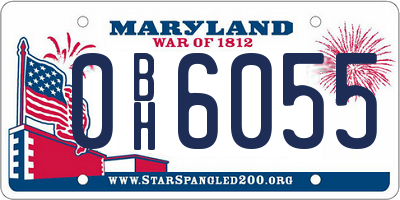 MD license plate 0BH6055