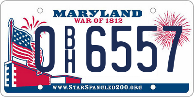 MD license plate 0BH6557
