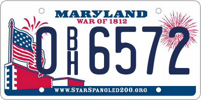 MD license plate 0BH6572
