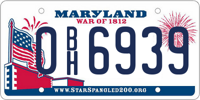 MD license plate 0BH6939