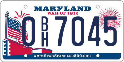 MD license plate 0BH7045