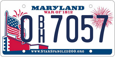 MD license plate 0BH7057