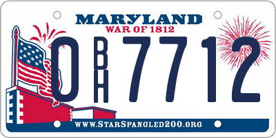 MD license plate 0BH7712