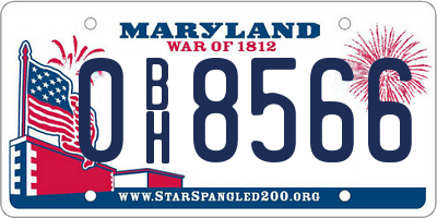 MD license plate 0BH8566