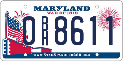 MD license plate 0BH8611