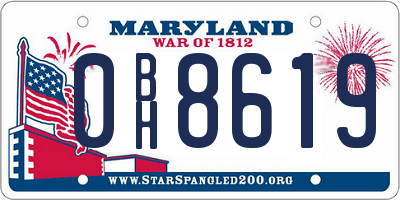 MD license plate 0BH8619