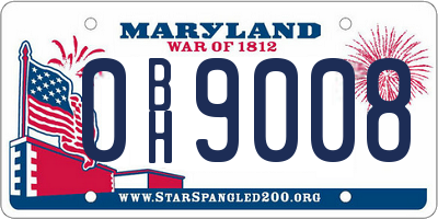 MD license plate 0BH9008