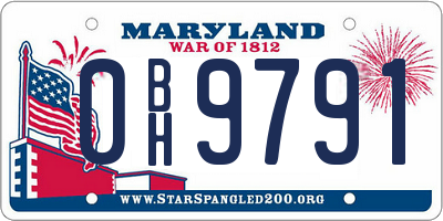 MD license plate 0BH9791