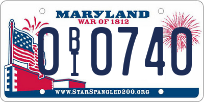 MD license plate 0BI0740