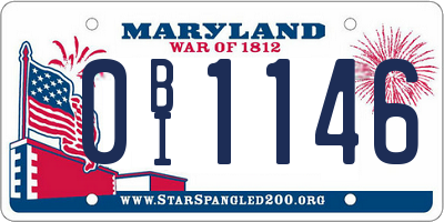 MD license plate 0BI1146