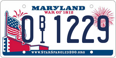 MD license plate 0BI1229