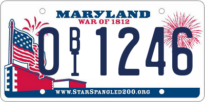MD license plate 0BI1246