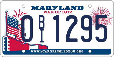 MD license plate 0BI1295