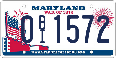 MD license plate 0BI1572