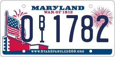 MD license plate 0BI1782