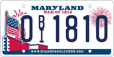 MD license plate 0BI1810