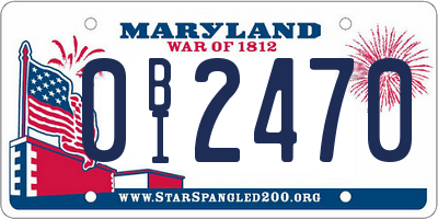 MD license plate 0BI2470