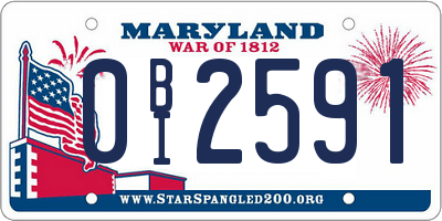 MD license plate 0BI2591