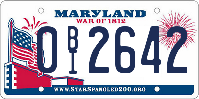 MD license plate 0BI2642