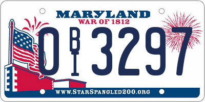 MD license plate 0BI3297