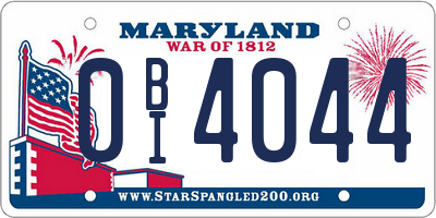 MD license plate 0BI4044