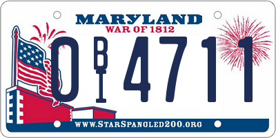 MD license plate 0BI4711