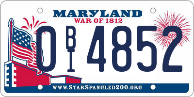 MD license plate 0BI4852