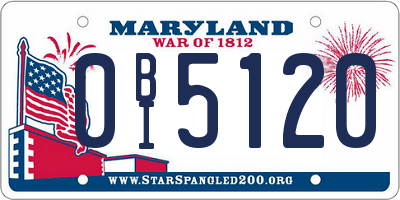 MD license plate 0BI5120