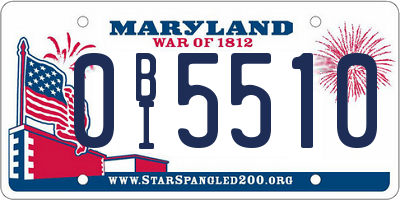 MD license plate 0BI5510