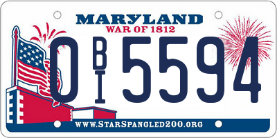 MD license plate 0BI5594