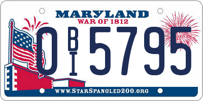 MD license plate 0BI5795