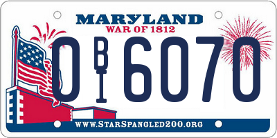 MD license plate 0BI6070
