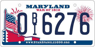 MD license plate 0BI6276