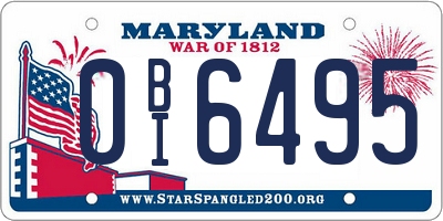 MD license plate 0BI6495
