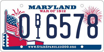 MD license plate 0BI6578