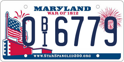 MD license plate 0BI6779
