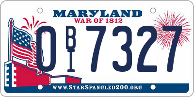 MD license plate 0BI7327