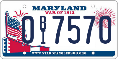 MD license plate 0BI7570