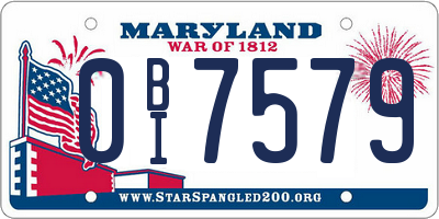 MD license plate 0BI7579