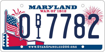 MD license plate 0BI7782