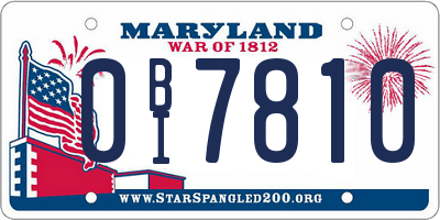 MD license plate 0BI7810