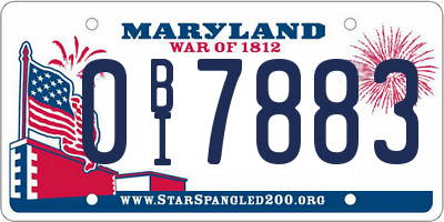 MD license plate 0BI7883