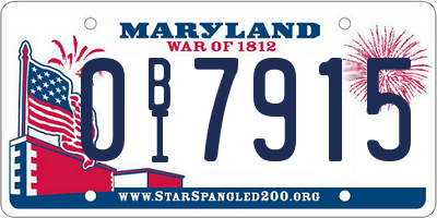 MD license plate 0BI7915