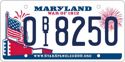 MD license plate 0BI8250