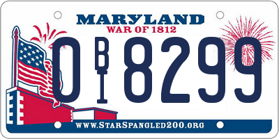 MD license plate 0BI8299