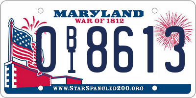 MD license plate 0BI8613